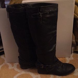 Black tall zip up boots size 5.5